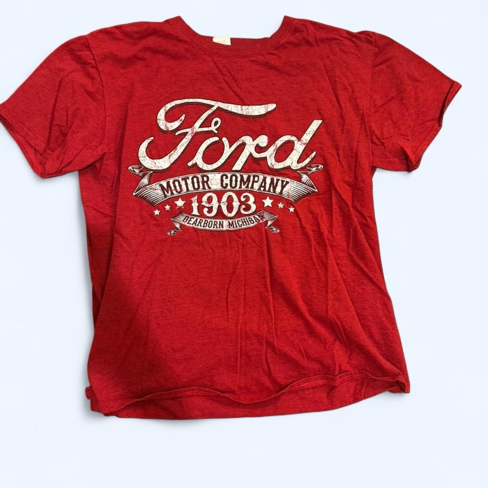 Red Vintage Ford Car Truck Graphic Tee Design